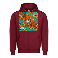 Burgundy western percheron horse Zipper Hoodie - LillyAllenDesigns