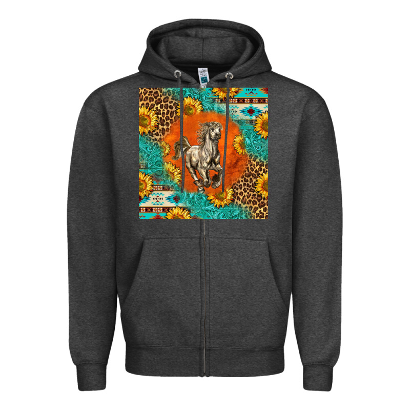 Western Percheron Horse Zipper Hoodie by LillyAllenDesigns | Teevron