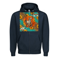 Navy western percheron horse Zipper Hoodie - LillyAllenDesigns