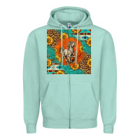 Seafoam western percheron horse Zipper Hoodie - LillyAllenDesigns