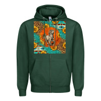 Sports Green western percheron horse Zipper Hoodie - LillyAllenDesigns