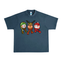 Midnight Navy christmas reindeer polar bear snowman Urban Heavy Tee - CowGirlArtShop