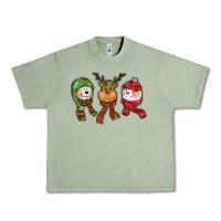 Oil Green christmas reindeer polar bear snowman Urban Heavy Tee - CowGirlArtShop