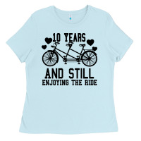 Baby Blue 10 Years And Still Enjoying The Ride Ladies Tee - Bettercallsaul