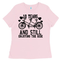 Bubblegum Pink 10 Years And Still Enjoying The Ride Ladies Tee - Bettercallsaul