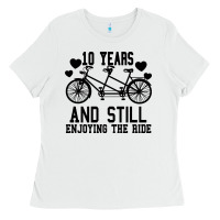 White 10 Years And Still Enjoying The Ride Ladies Tee - Bettercallsaul