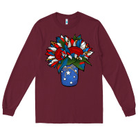 Burgundy Patriotic Sunflower in a Jar Long Sleeve Tee - Jasminsmagicworld