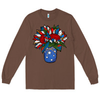 Chestnut Patriotic Sunflower in a Jar Long Sleeve Tee - Jasminsmagicworld