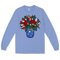 Colony Blue Patriotic Sunflower in a Jar Long Sleeve Tee - Jasminsmagicworld