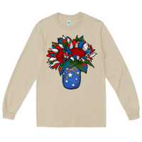 Mushroom Patriotic Sunflower in a Jar Long Sleeve Tee - Jasminsmagicworld