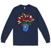 Navy Patriotic Sunflower in a Jar Long Sleeve Tee - Jasminsmagicworld