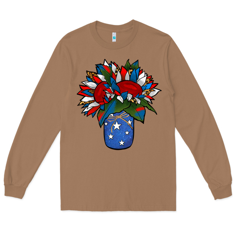 Patriotic Sunflower In A Jar Long Sleeve Tee by Jasminsmagicworld | Teevron