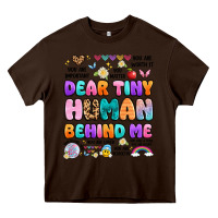 Chocolate Brown dear tiny human behind me Heavy Core Tee - Artiststas