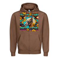 Chestnut Haflinger Horse Aztec Zipper Hoodie - LillyAllenDesigns