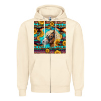 Sandshell Haflinger Horse Aztec Zipper Hoodie - LillyAllenDesigns