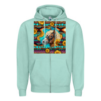 Seafoam Haflinger Horse Aztec Zipper Hoodie - LillyAllenDesigns