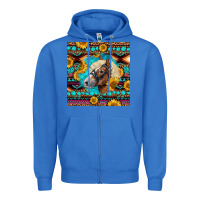 True Royal Haflinger Horse Aztec Zipper Hoodie - LillyAllenDesigns