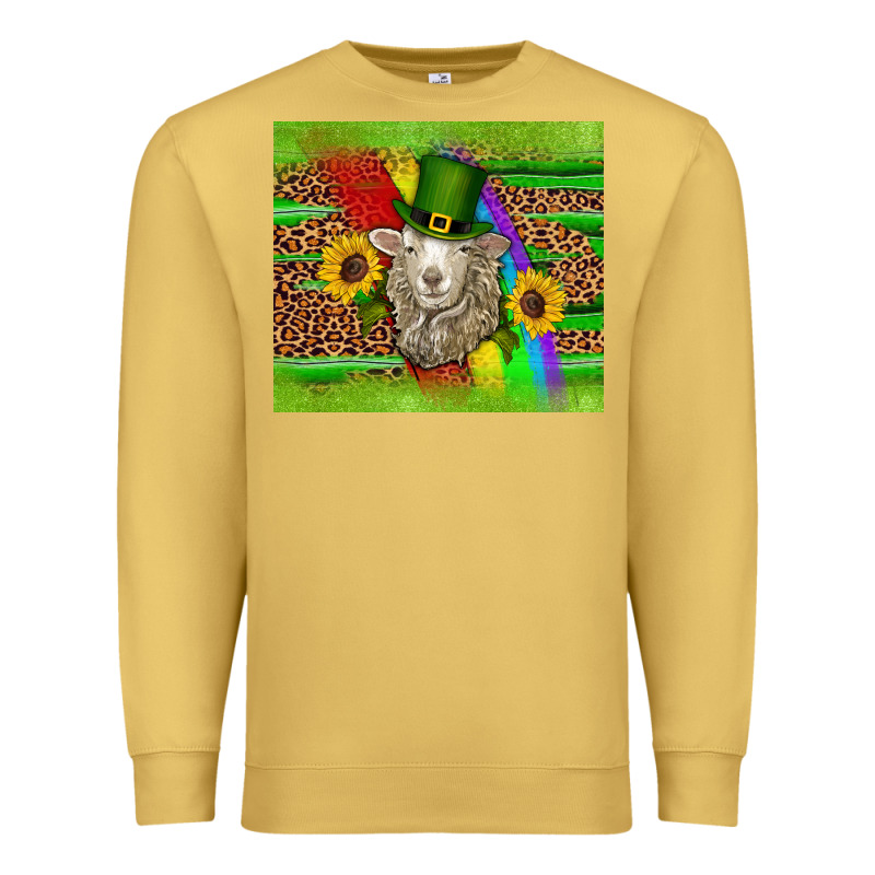 St Patricks Sheep Sunflowers Rainbow Serape Leopard Glitter Premium Sweatshirt by Artiststas | Teevron