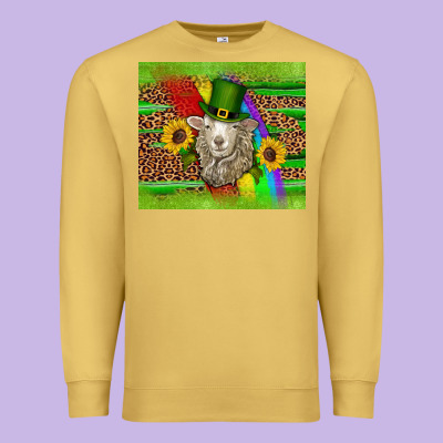 St Patricks Sheep Sunflowers Rainbow Serape Leopard Glitter Premium Sweatshirt Designed By Artiststas