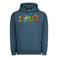 Pigment Midnight Navy autism coffee cup with sunflower Urban Hoodie - AdoDesignShop