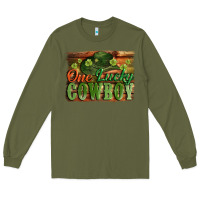 Army Green One lucky Cowboy St. Patrick's Day Long Sleeve Tee - CowGirlArtShop