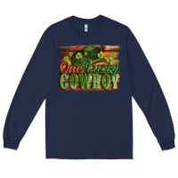 Navy One lucky Cowboy St. Patrick's Day Long Sleeve Tee - CowGirlArtShop