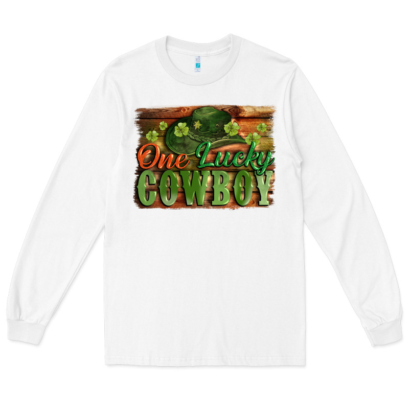 One Lucky Cowboy St. Patrick's Day Long Sleeve Tee by CowGirlArtShop | Teevron