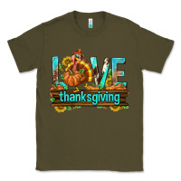 Army Green Love Thanksgiving with Turkey Classic Tee - texasbilliewilder