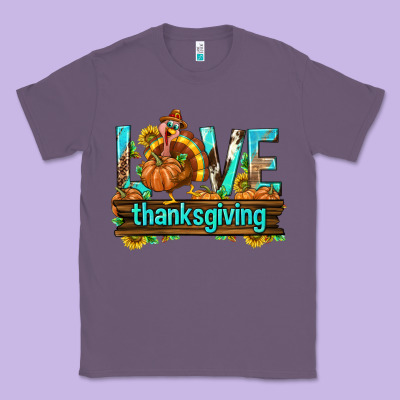 Love Thanksgiving With Turkey Classic Tee Designed By Texasbilliewilder