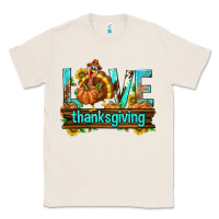 Natural Love Thanksgiving with Turkey Classic Tee - texasbilliewilder