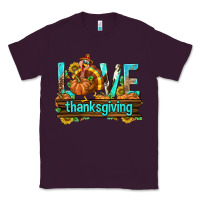 Plum Love Thanksgiving with Turkey Classic Tee - texasbilliewilder