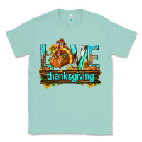 Seafoam Love Thanksgiving with Turkey Classic Tee - texasbilliewilder