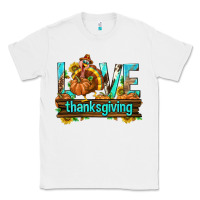 White Love Thanksgiving with Turkey Classic Tee - texasbilliewilder
