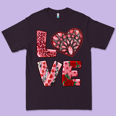Love  With Pink Gemstone Premium Tee Designed By Ranaportraitstore
