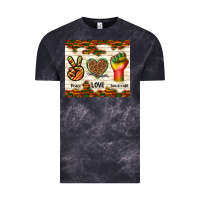Cloud Black peace love juneteenth Vintage Tee - TumblerDesignByShophia