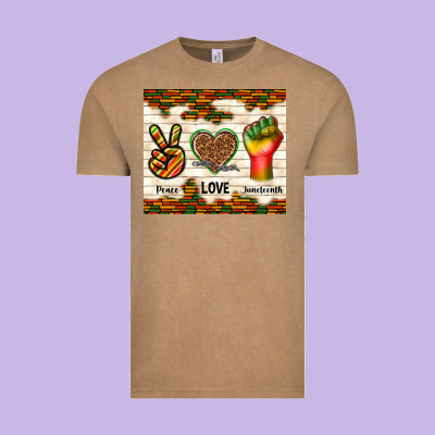 Peace Love Juneteenth Vintage Tee Designed By Tumblerdesignbyshophia