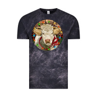Cloud Black Charolais Heifer Christmas Vintage Tee - RanaPortraitStore