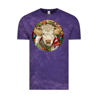 Cloud Purple Charolais Heifer Christmas Vintage Tee - RanaPortraitStore
