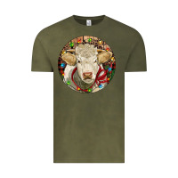 Vintage Olive Charolais Heifer Christmas Vintage Tee - RanaPortraitStore