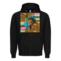 Black quarter horse aztec pattern Zipper Hoodie - LillyAllenDesigns