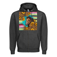 Charcoal Heather quarter horse aztec pattern Zipper Hoodie - LillyAllenDesigns