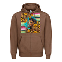Chestnut quarter horse aztec pattern Zipper Hoodie - LillyAllenDesigns