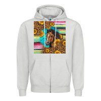 Dove Grey quarter horse aztec pattern Zipper Hoodie - LillyAllenDesigns