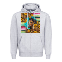 Heather Grey quarter horse aztec pattern Zipper Hoodie - LillyAllenDesigns