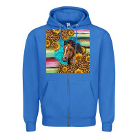 True Royal quarter horse aztec pattern Zipper Hoodie - LillyAllenDesigns