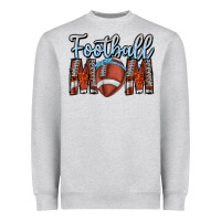 Heather Grey Football Mom Heavyweight Sweatshirt - CowhideDigitalArt