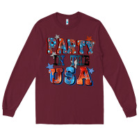 Burgundy Party in the usa 4th of july Long Sleeve Tee - CowGirlArtShop