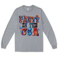 Heather Grey Party in the usa 4th of july Long Sleeve Tee - CowGirlArtShop