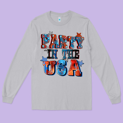 Party In The Usa 4th Of July Long Sleeve Tee Designed By Cowgirlartshop