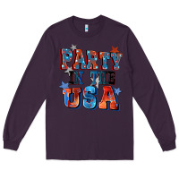 Plum Party in the usa 4th of july Long Sleeve Tee - CowGirlArtShop